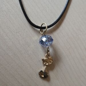 Elegant Goldtone Cat Pendant Necklace